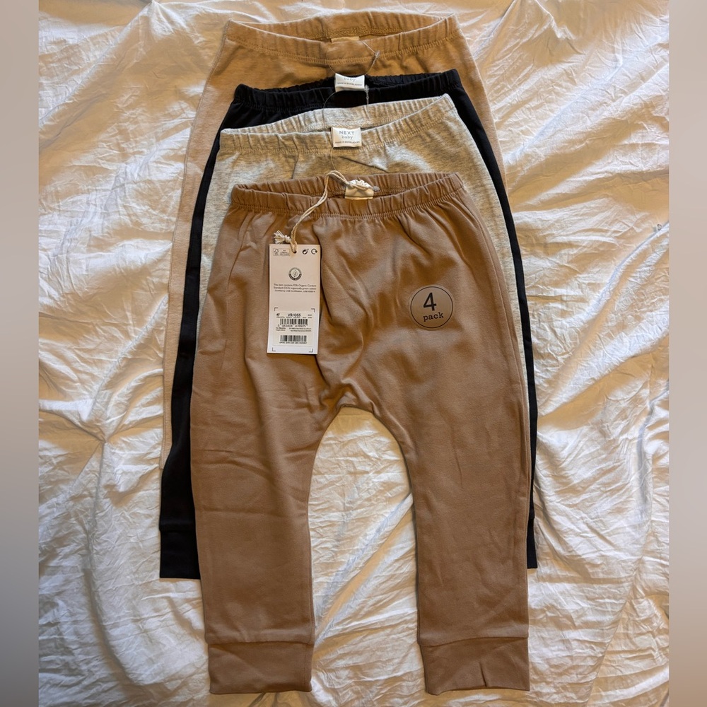 Next Kids 4-Pack Sweatpants in Tan and Gray
